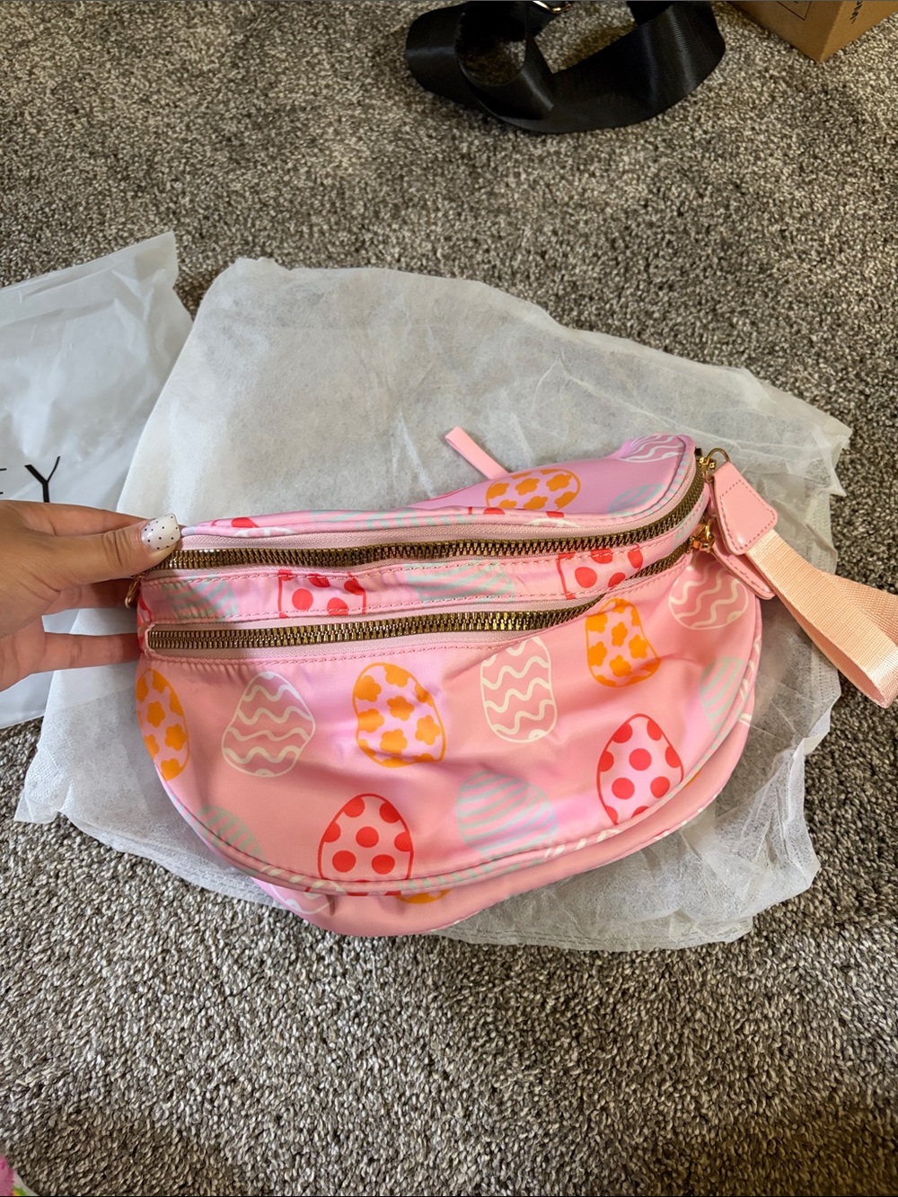 NWT Emmafy Pink Easter Egg Bum Bag